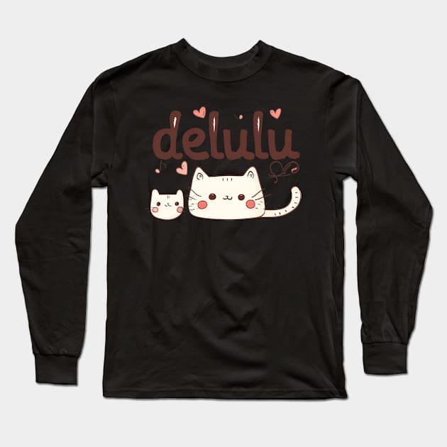 Delulu Kawaii Cats Long Sleeve T-Shirt by MaystarUniverse